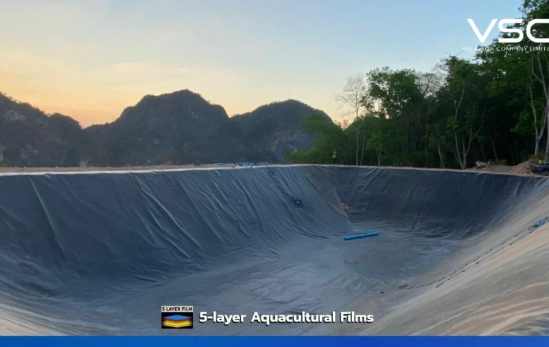 Water reservoir in a durian orchard in Ranong Province, using 1.00 mm thick HDPE geomembrane.