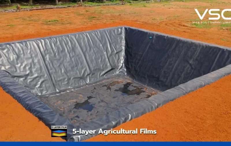 Water reservoirs in durian orchards in Surat Thani Province use 1.50mm thick HDPE geomembrane sheets.